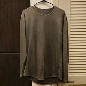 BYLT Snow Wash Drop-Cut Long Sleeve Medium Forest Green